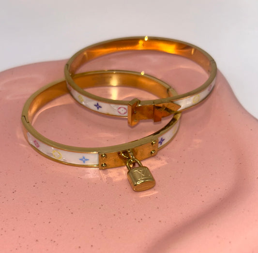 LV White Multi-Color bangle
